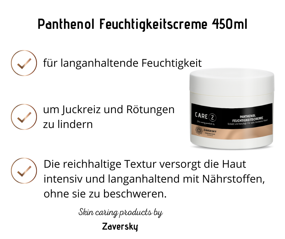 Panthenol Feuchtigkeitscreme - schützt und beruhigt, für sehr trockene Haut CareZ bei Apotheke Zaversky