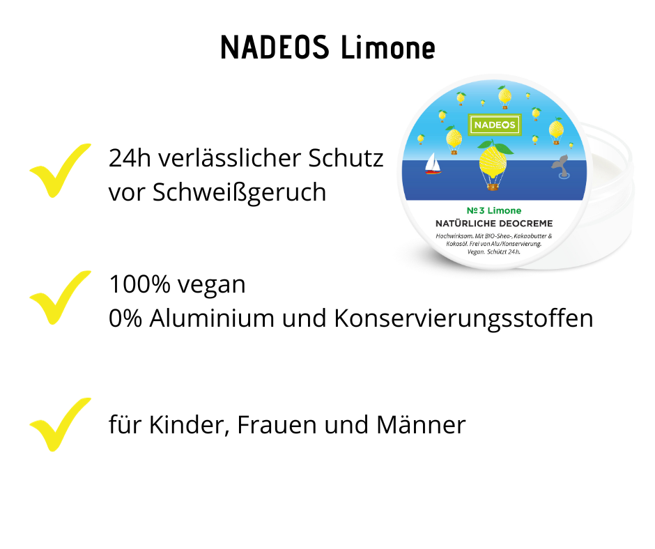 Natürliche Deocreme - NADEOS - Limone Nummer 3 bei Apotheke Zaversky