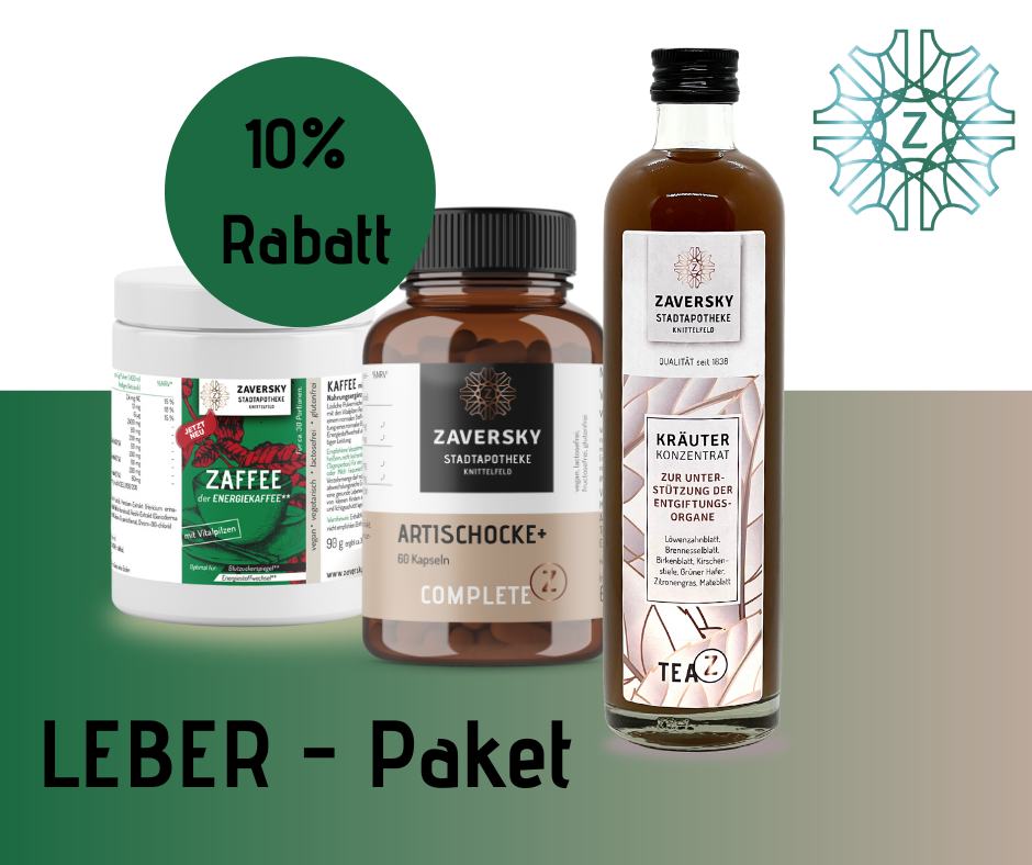 Leber Paket - Artischocke+, Zaffee, Kräuterkonzentrat