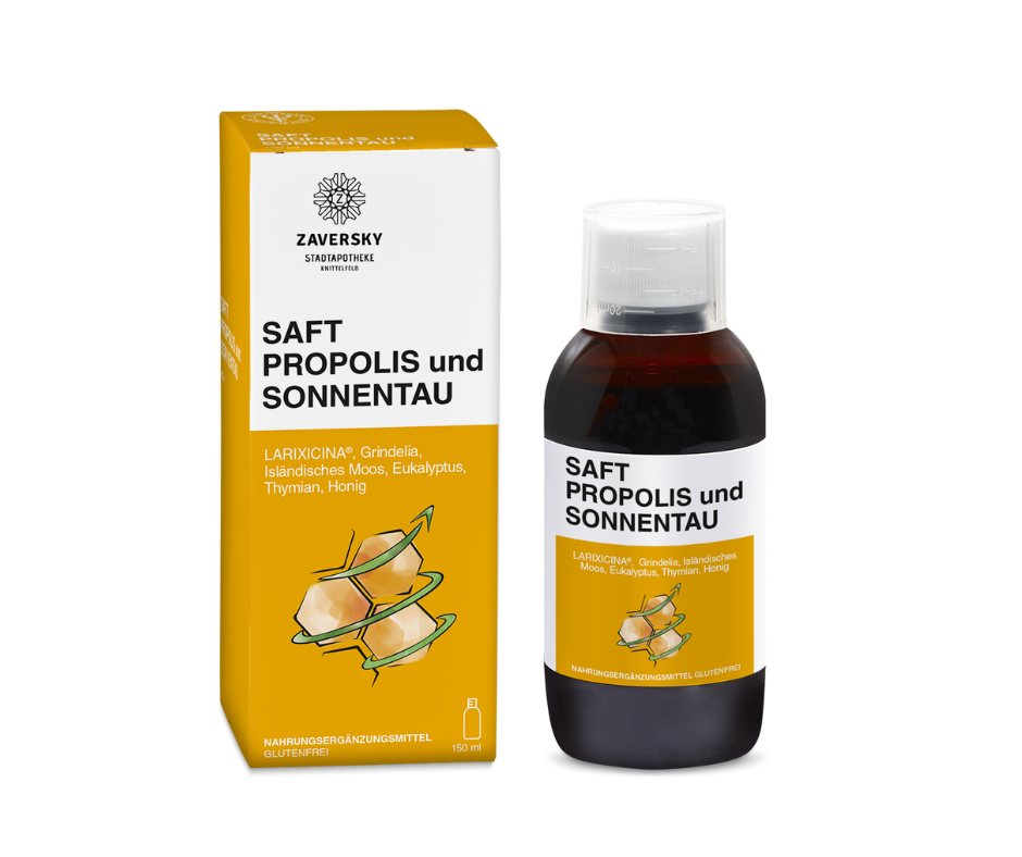 Saft Propolis und Sonnentau mit Lärche und Honig bei Apotheke Zaversky