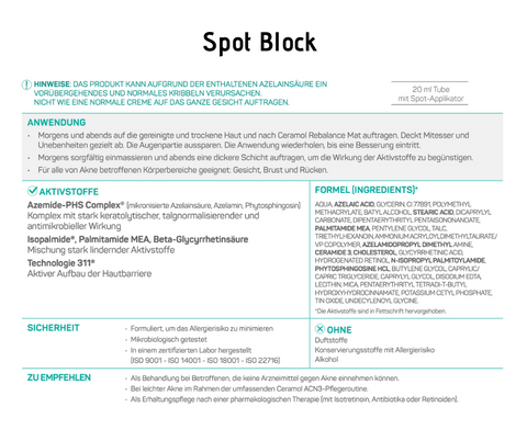 Spot Block - Ceramol ACN3 - Konzentrierte Creme gegen Unreinheiten
