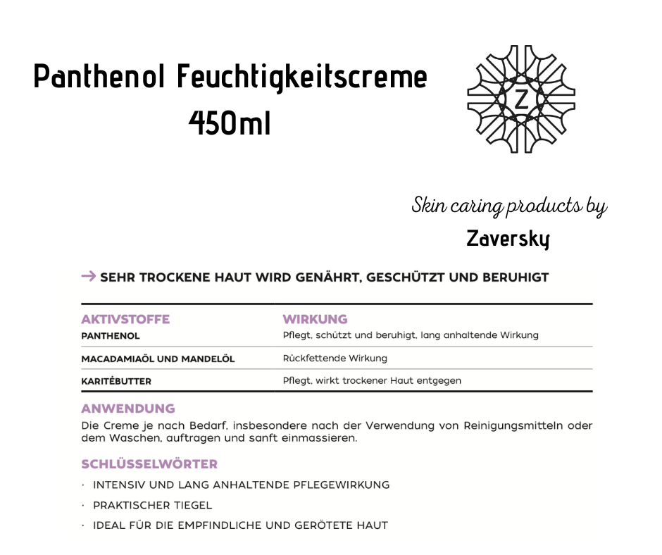 Panthenol Feuchtigkeitscreme - schützt und beruhigt, für sehr trockene Haut CareZ bei Apotheke Zaversky