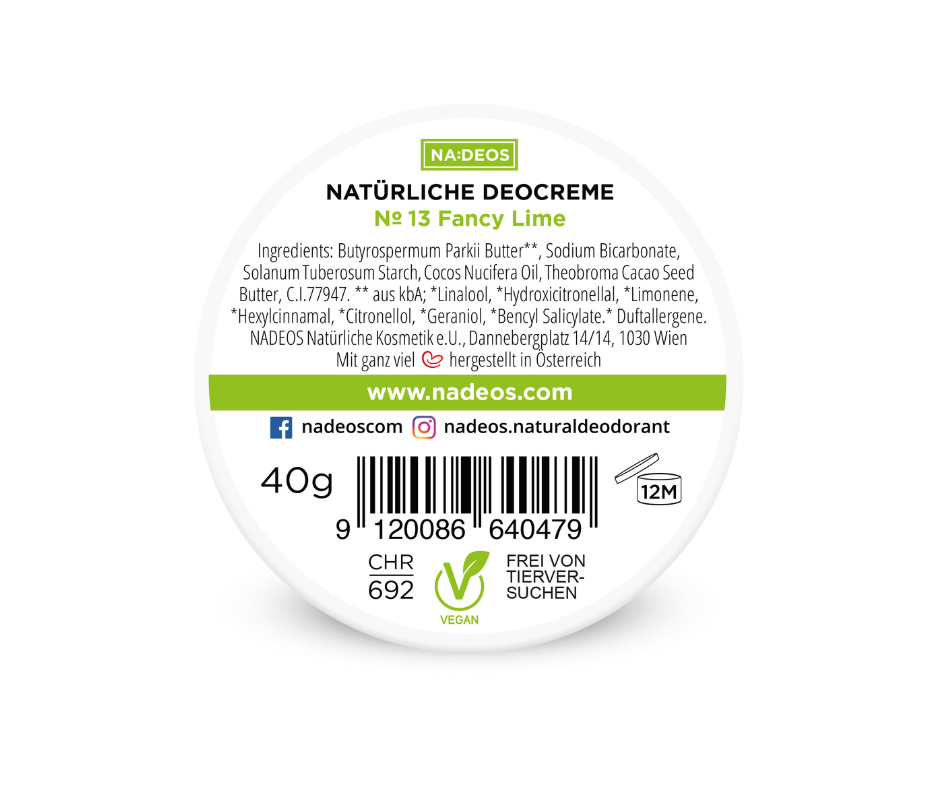 Natürliche Deocreme - NADEOS - Fancy Lime Nummer 13 bei Apotheke Zaversky