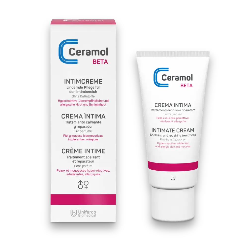 Intimcreme Beta - Ceramol - Lindernde kosmetische Pflege bei lokalen Rötungen im Intimbereich