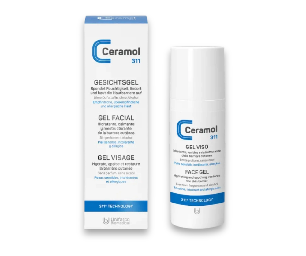 Gesichtsgel - Ceramol - Leichtes feuchtigkeitsspendendes und linderndes Gesichtsgel