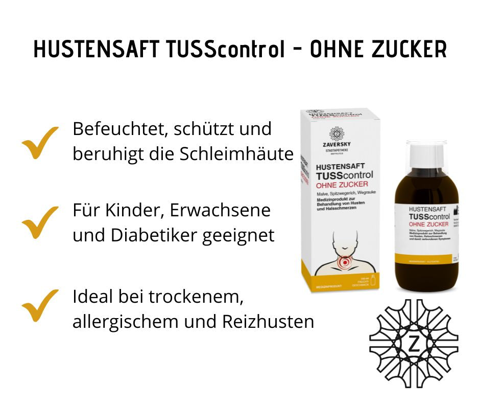 HUSTENSAFT TUSScontrol - OHNE ZUCKER bei Apotheke Zaversky
