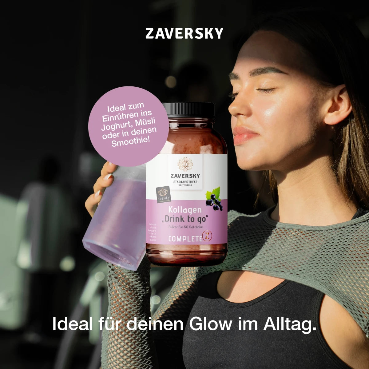 Kollagen "Drink to Go" mit Johannisbeerfruchtpulver bei Apotheke Zaversky