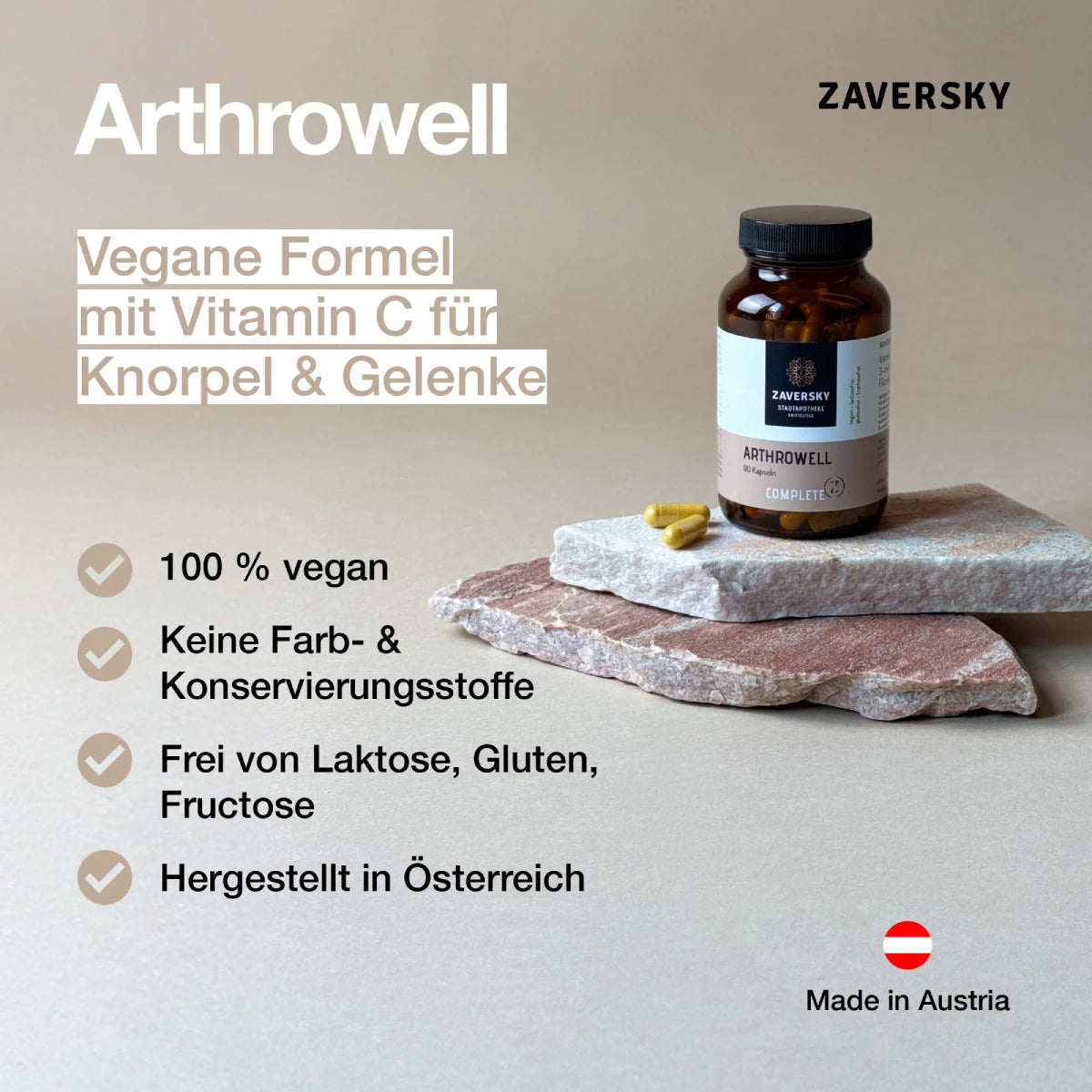 Arthrowell – Vegane Gelenk-Kapseln mit Glucosamin, Chondroitin & Vitamin C, 90 Stück bei Apotheke Zaversky