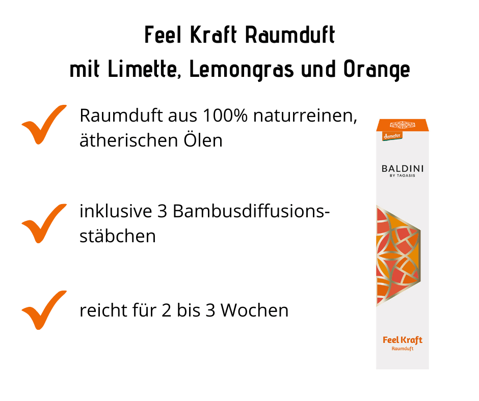 Feel Kraft Raumduft mit Limette, Lemongras und Orange - Hausapotheke - Apotheke Zaversky