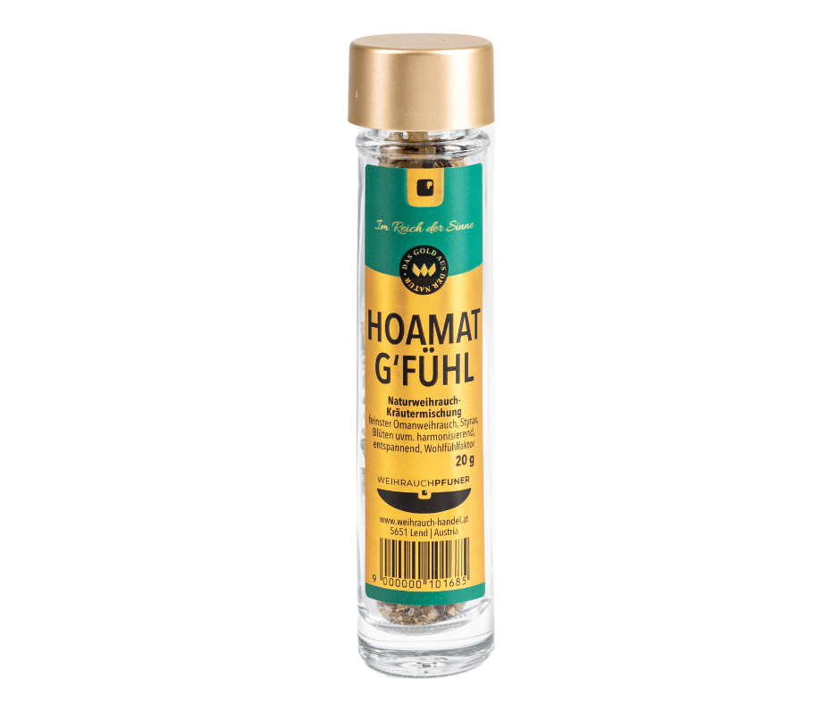 Hoamat G´fühl - Omanweihrauch und Kräutern - harmonisierend, entspannend, Wohlfühlfaktor - Hausapotheke - Apotheke Zaversky