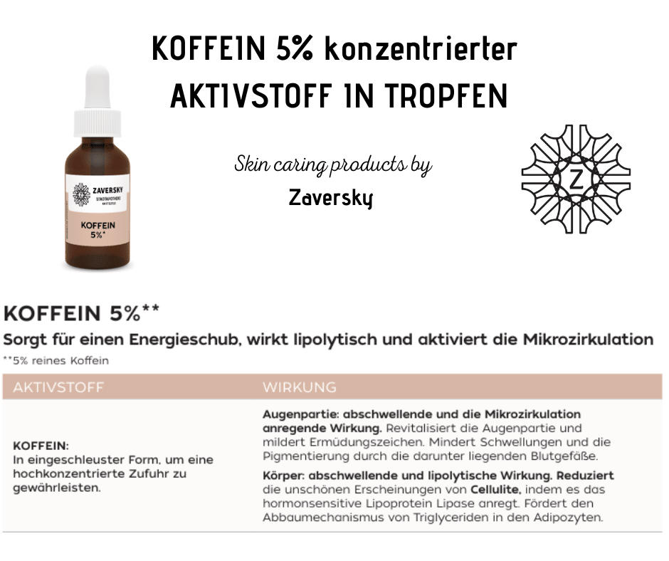 Koffein 5% Konzentrierter Aktivstoff in Tropfen CareZ - Kosmetika - Apotheke Zaversky