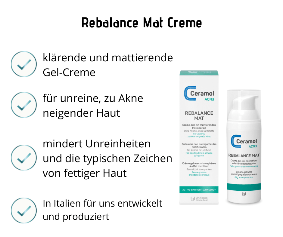 Rebalance Mat - Ceramol ACN3 - Klärende und mattierende Gel - Creme - Kosmetika - Apotheke Zaversky