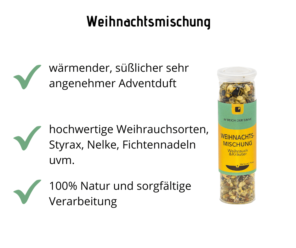 Weihnachtsmischung - Weihrauch mit Kräutern, wärmend, süßlicher Adventsduft - Hausapotheke - Apotheke Zaversky