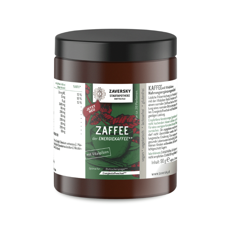 Zaffee - Energiekaffee mit Vitalpilzen für Energie, Vitalität und Nervenstärke - 1 Packung - Nahrungsergänzung - Apotheke Zaversky