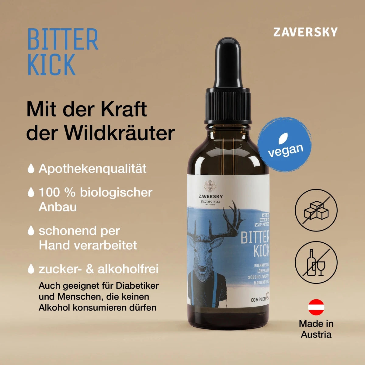 ZAVERSKY BITTER KICK CompleteZ - Für eine natürliche Verdauung - Naturprodukt - Apotheke Zaversky