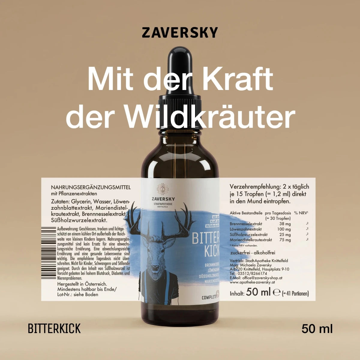 ZAVERSKY BITTER KICK CompleteZ - Für eine natürliche Verdauung - Naturprodukt - Apotheke Zaversky