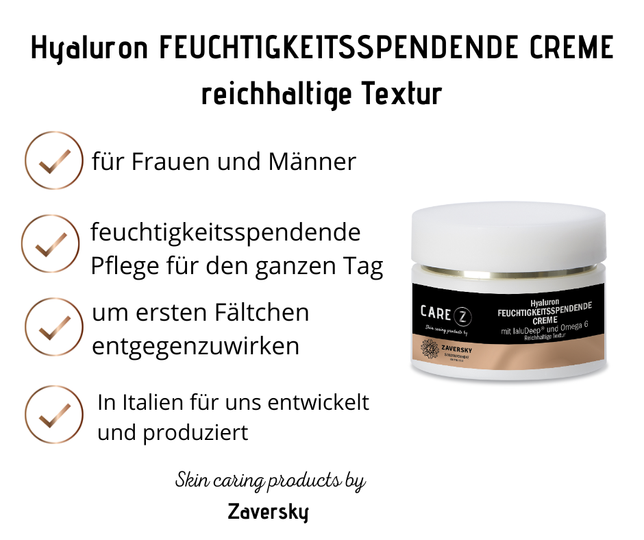 Hyaluron FEUCHTIGKEITSSPENDENDE CREME reichhaltige Textur CareZ bei Apotheke Zaversky