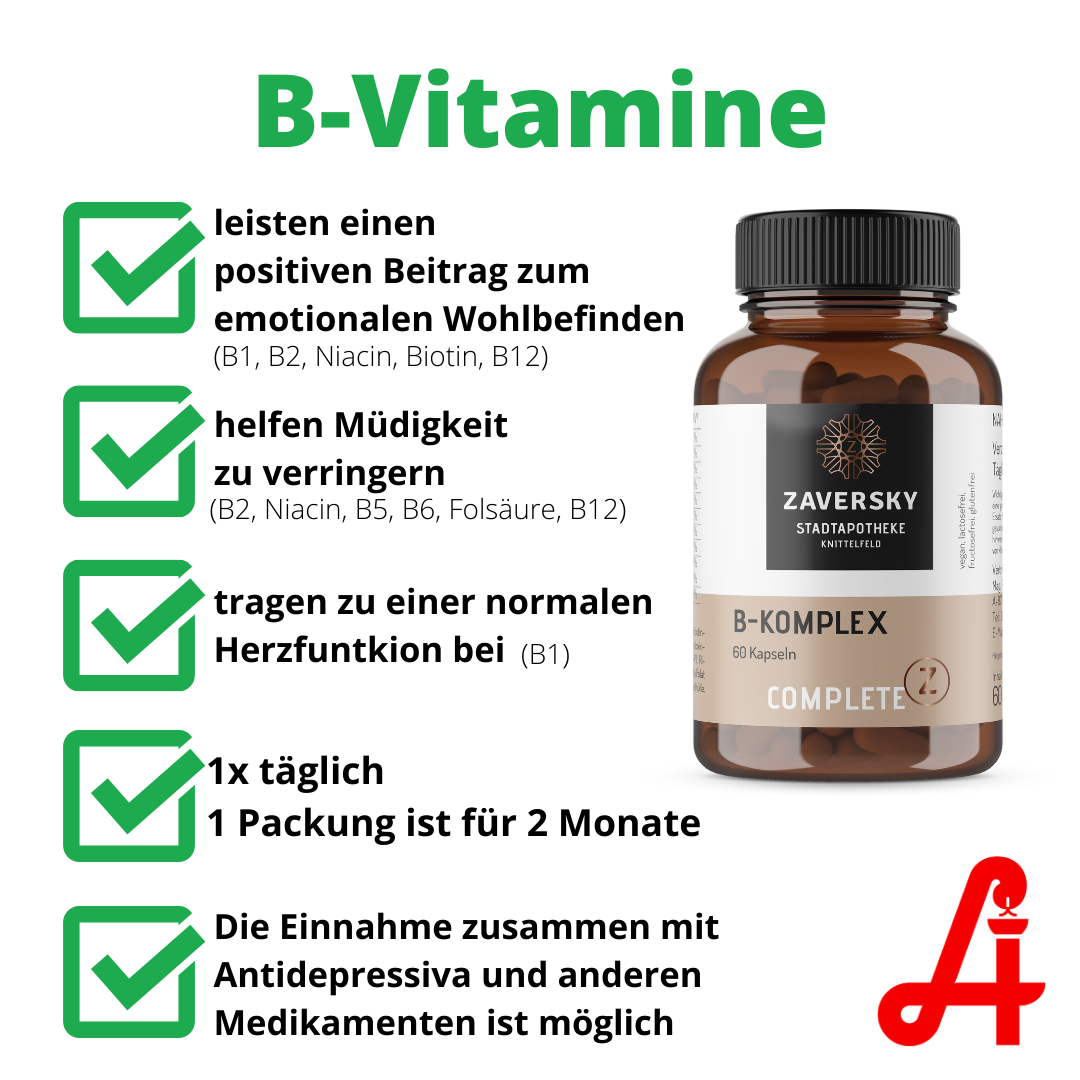 Vitamin B-Komplex - zur Unterstützung des Nervensystems bei Apotheke Zaversky