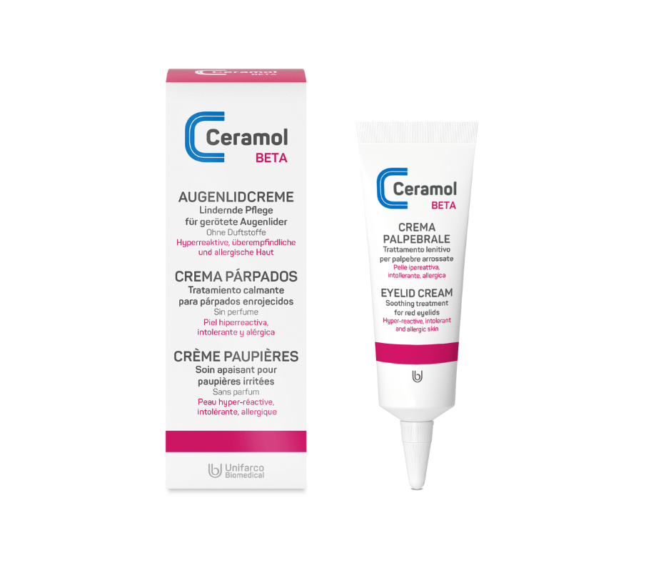Augenlid Creme Beta - Ceramol - lindernde Pflege für gerötete Augenlider - Kosmetika - Apotheke Zaversky
