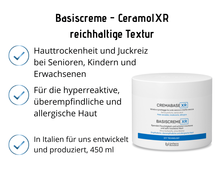 Basiscreme XR - Ceramol - Rückfettende Körpercreme mit einer besonders reichhaltigen Textur - Kosmetika - Apotheke Zaversky