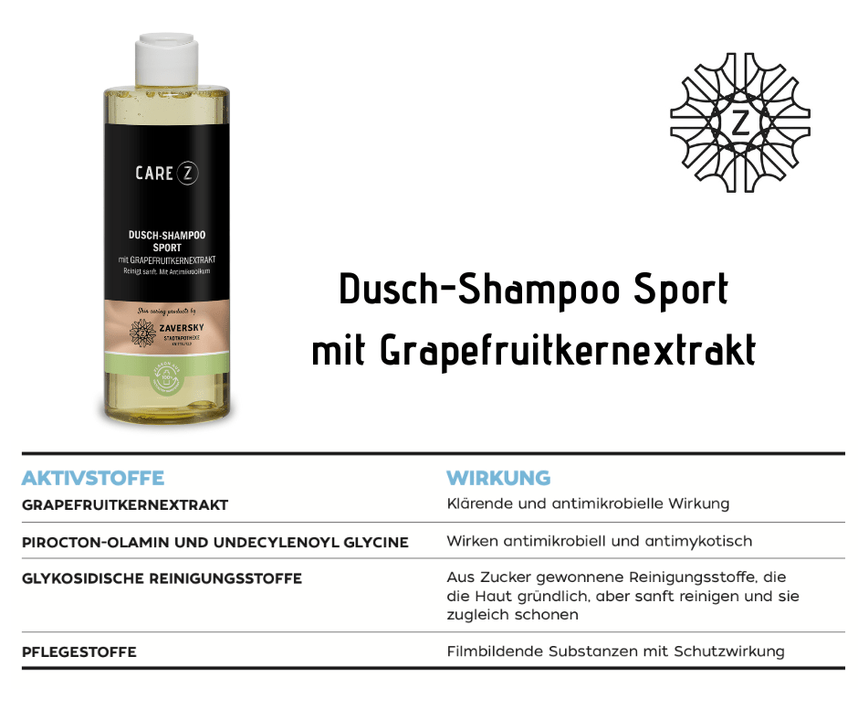 Dusch - Shampoo Sport mit Grapefruitkernextrakt - CareZ - Kosmetika - Apotheke Zaversky