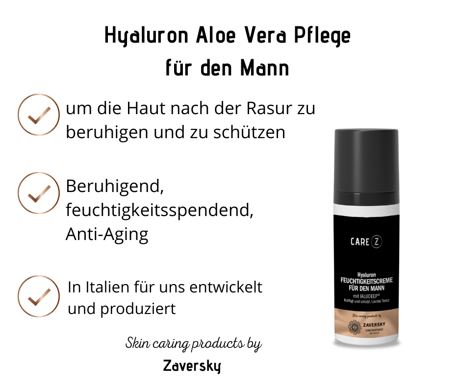 Hyaluron Aloe Vera Pflege für den Mann - beruhigt und revitalisiert CareZ - Kosmetika - Apotheke Zaversky