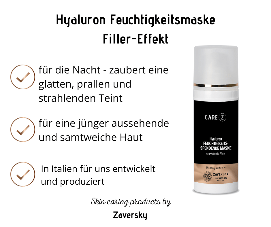 Hyaluron Feuchtigkeitsmaske - Filler - Effekt, Nachtpflege CareZ - Kosmetika - Apotheke Zaversky
