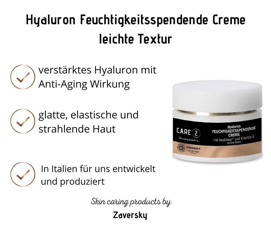 Hyaluron FEUCHTIGKEITSSPENDENDE CREME - leichte Textur CareZ - Kosmetika - Apotheke Zaversky