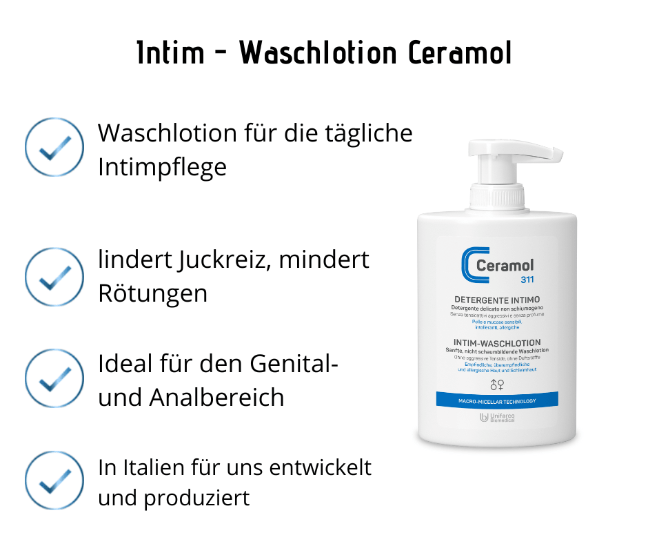 Intim - Waschlotion - Ceramol - sanfte, nicht schaumbildende Waschlotion - Kosmetika - Apotheke Zaversky