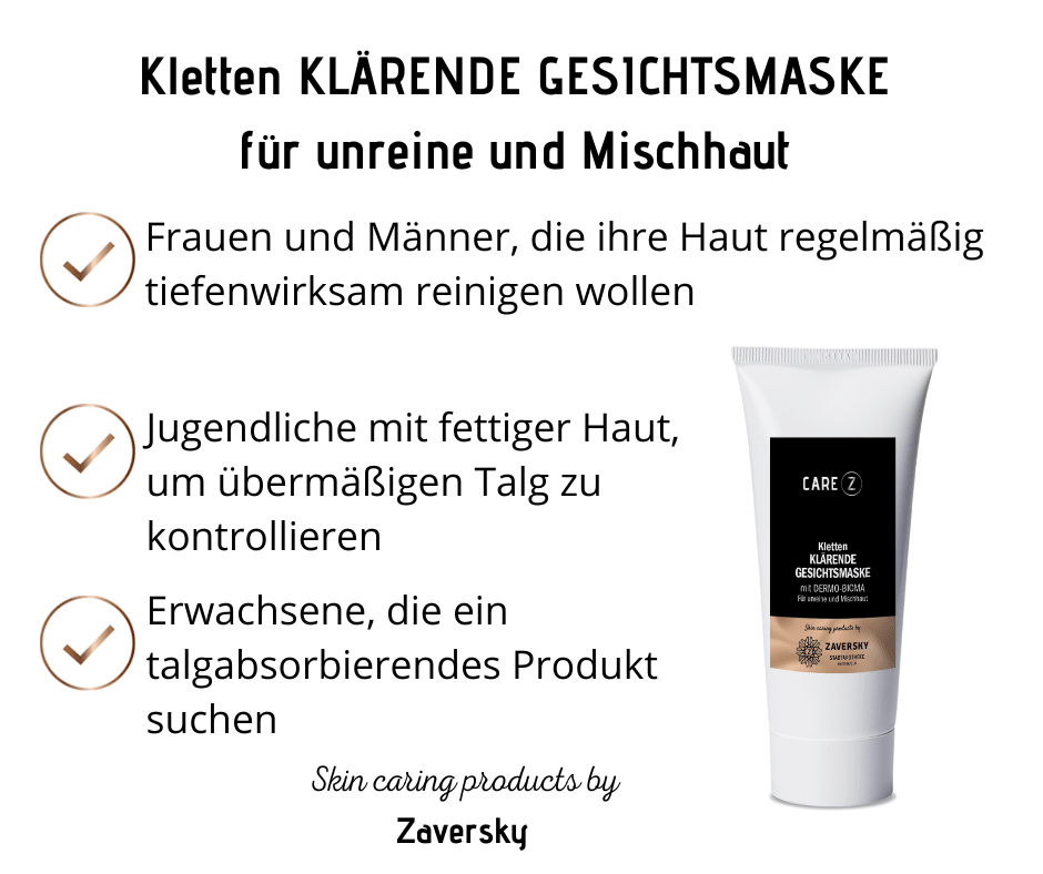 Kletten KLÄRENDE GESICHTSMASKE für unreine und Mischhaut CareZ - Kosmetika - Apotheke Zaversky