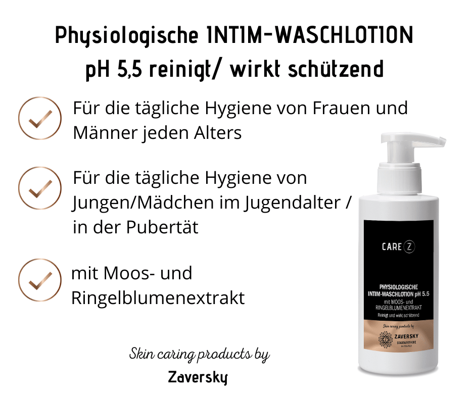 Physiologische INTIM - WASCHLOTION pH 5,5 reinigt/ wirkt schützend CareZ - Kosmetika - Apotheke Zaversky