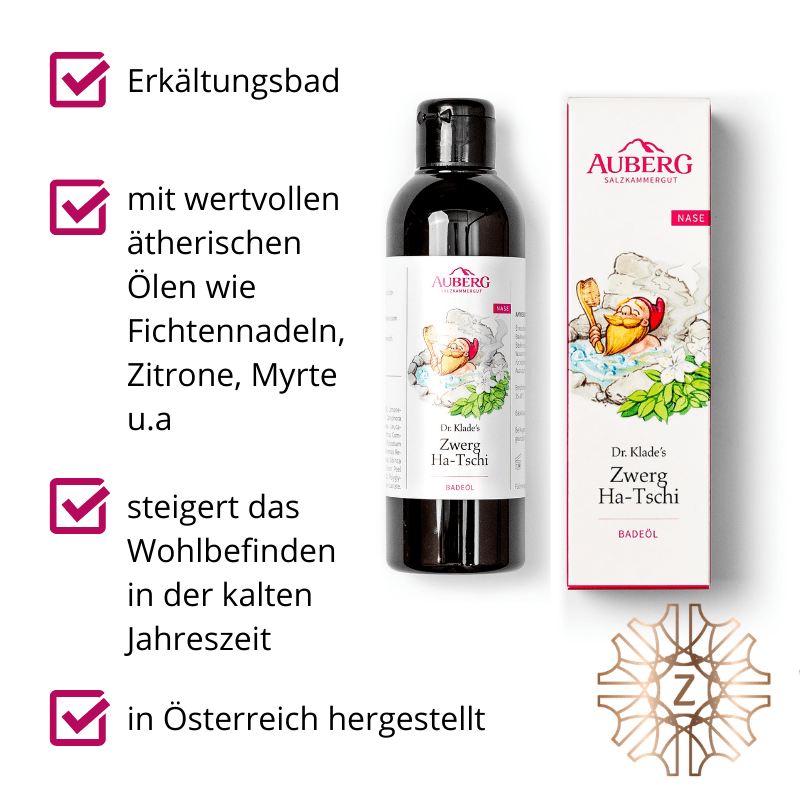 Zwerg Ha - Tschi - Erkältungsbad, Badeöl - Hausapotheke - Apotheke Zaversky