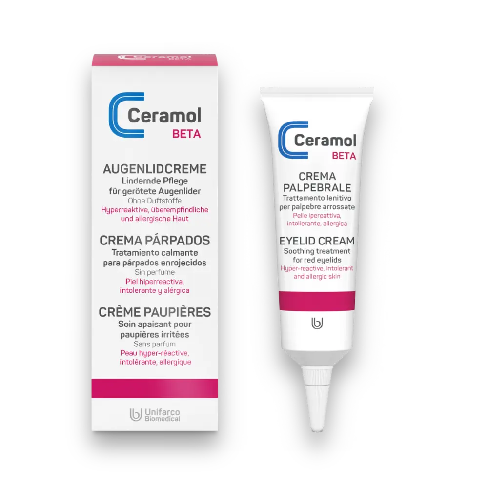 Augenlid Creme Beta - Ceramol - lindernde Pflege für gerötete Augenlider