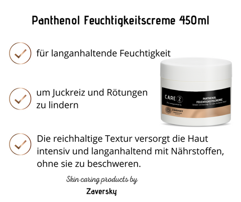 Panthenol Feuchtigkeitscreme - schützt und beruhigt, für sehr trockene Haut CareZ