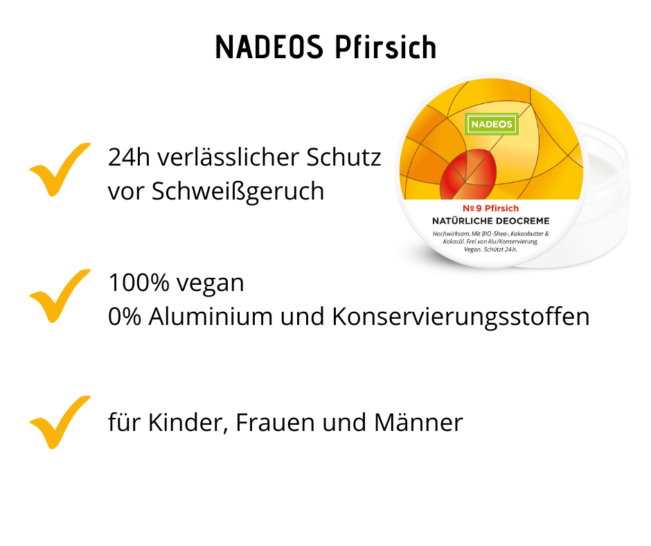 Natürliche Deocreme - NADEOS - Pfirsich Nummer 9