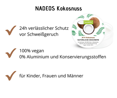 Natürliche Deocreme - NADEOS - Kokosnuss Nummer 4 bei Apotheke Zaversky