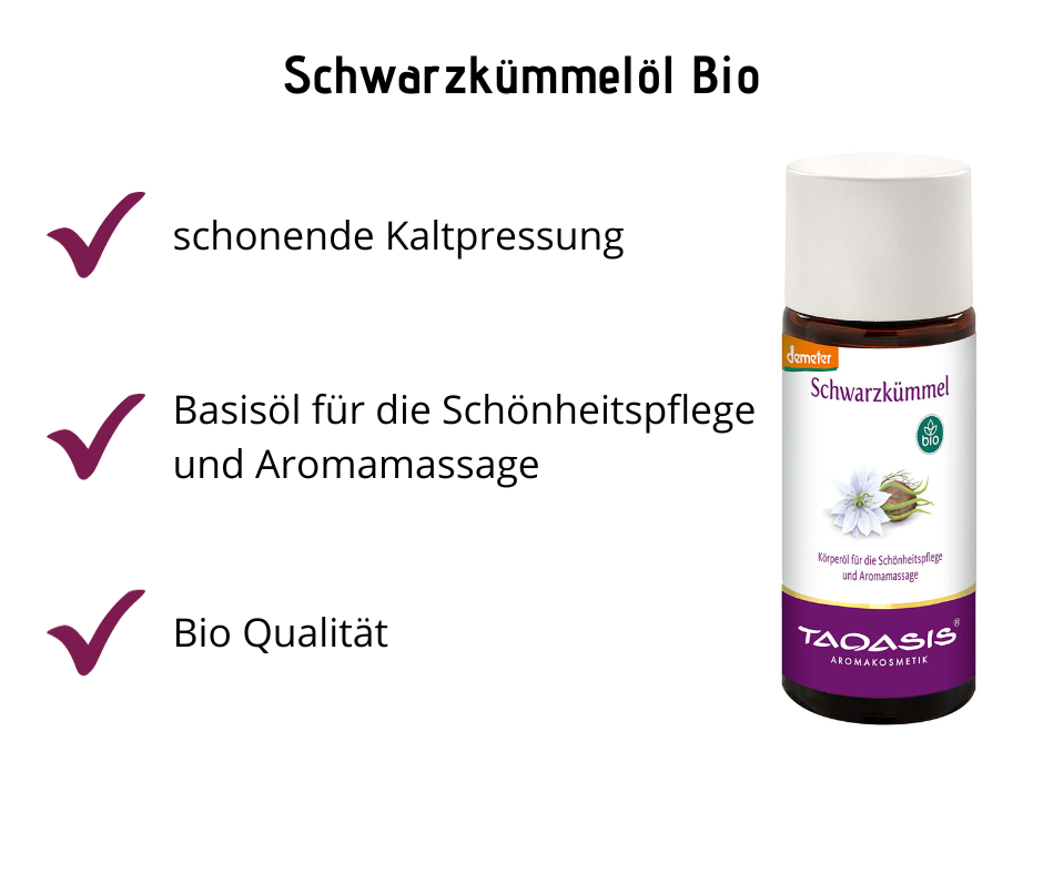 Schwarzkümmelöl Bio - Basisöl für Schönheitspflege und Aromamassage bei Apotheke Zaversky
