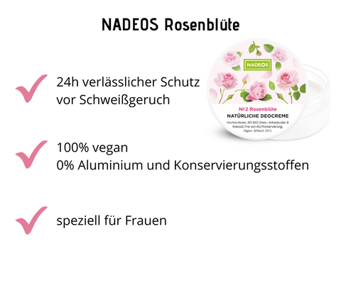 Natürliche Deocreme - NADEOS - Rosenblüte Nummer 2