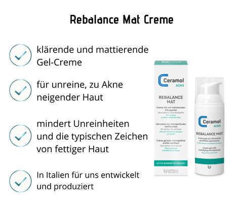 Rebalance Mat - Ceramol ACN3 - Klärende und mattierende Gel-Creme