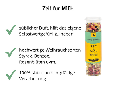 Zeit für MICH - Weihrauch mit Blütenmischung, hilft das eigene Selbstwertgefühl zu heben bei Apotheke Zaversky