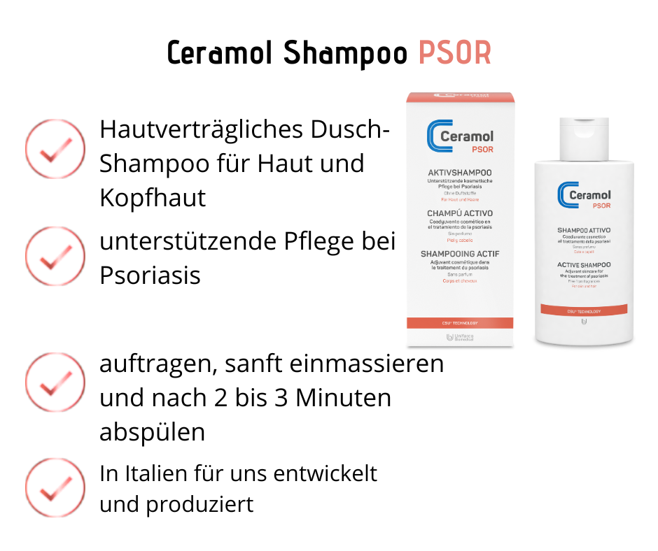 Aktivshampoo von Ceramol PSOR - Duschshampoo für Körper und Kopfhaut bei Psoriaris bei Apotheke Zaversky