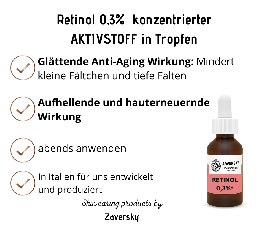 Retinol 0,3% hoch konzentrierter AKTIVSTOFF in Tropfen CareZ