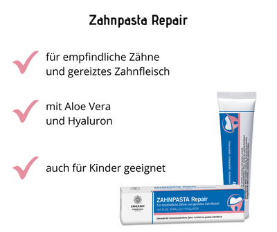 Zahnpasta Repair - für empfindliche Zähne und gereiztes Zahnfleisch bei Apotheke Zaversky