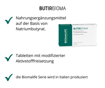 BUTIRBIOMA - Natriumbutyrat von BIOMALIFE bei Apotheke Zaversky