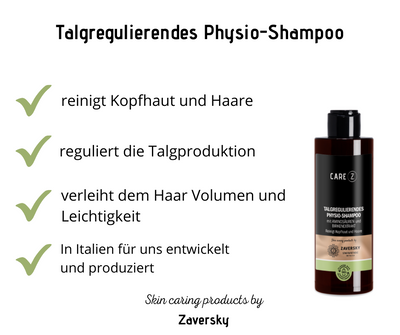 Talgregulierendes Physio-Shampoo - reinigt Kopfhaut und Haare von CareZ bei Apotheke Zaversky