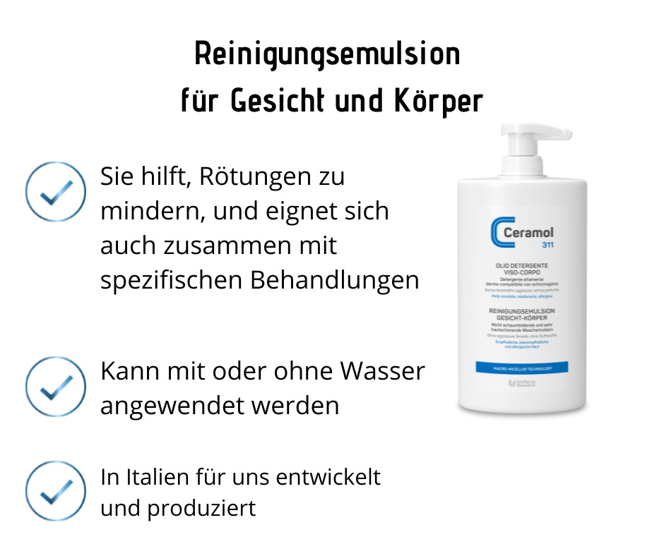 Reinigungsemulsion - Ceramol - für Gesicht und Körper nicht schaumbildend und sehr schonend bei Apotheke Zaversky