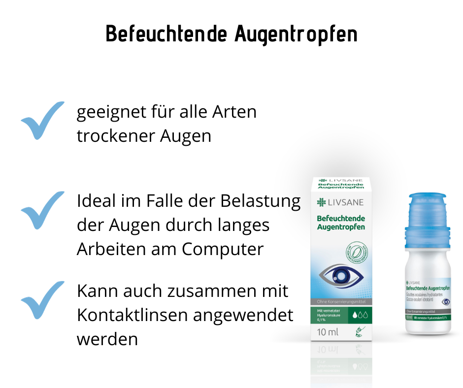 Befeuchtende Augentropfen - ohne Konservierungsmittel mit Hyaluronsäure 0,1% bei Apotheke Zaversky