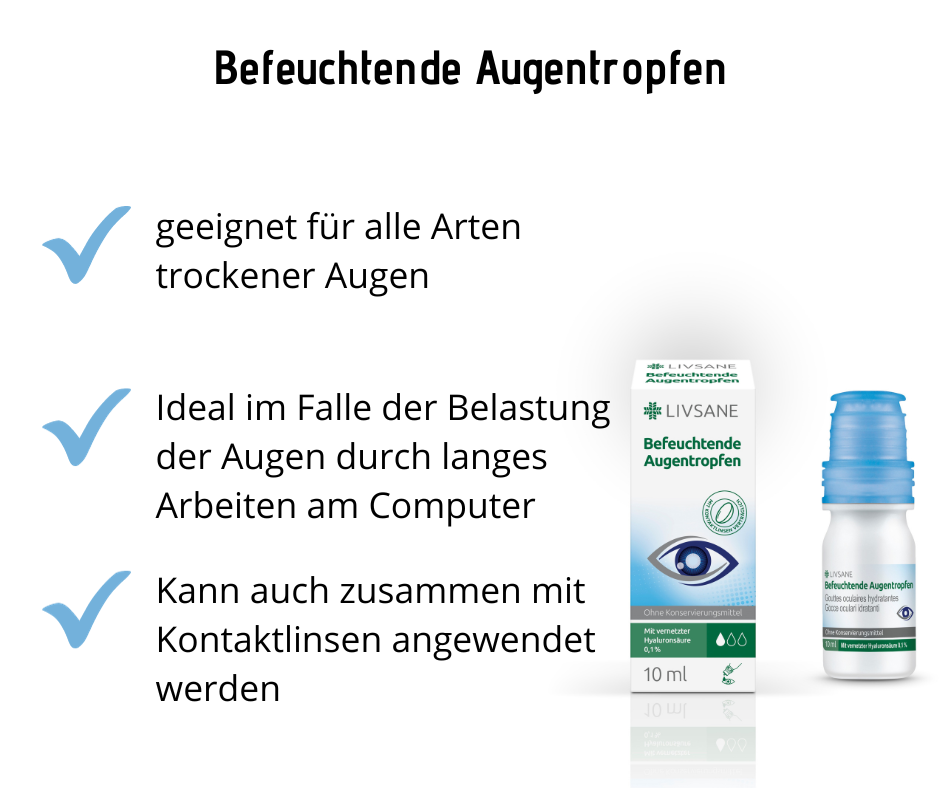 Befeuchtende Augentropfen - ohne Konservierungsmittel mit Hyaluronsäure 0,1%