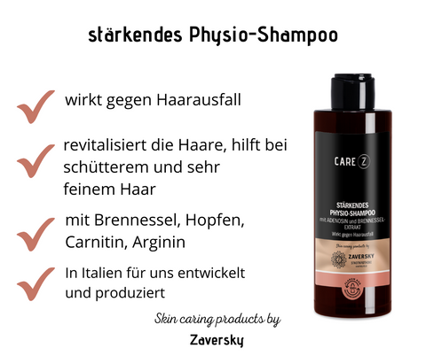stärkendes Physio-Shampoo - wirkt gegen Haarausfall von CareZ