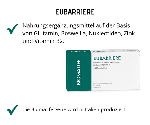 EUBARRIERE - Auf der Basis von Glutamin, Boswellia, Nukleotiden, Zink und Vitamin B2 von Biomalife